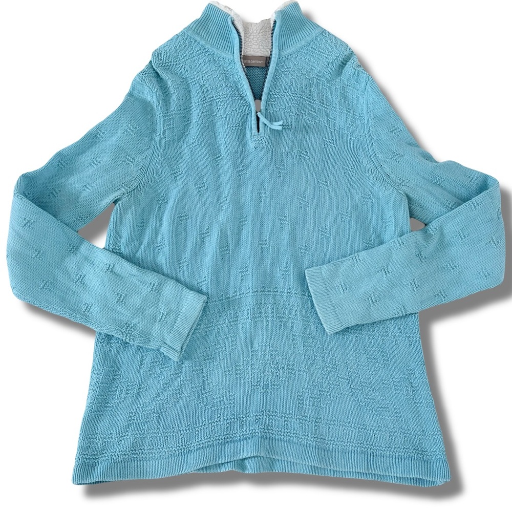 Croft & Barrow Knit Cotton Half‑Zip Sweater – L | Coastal Casual | Clean‑Girl